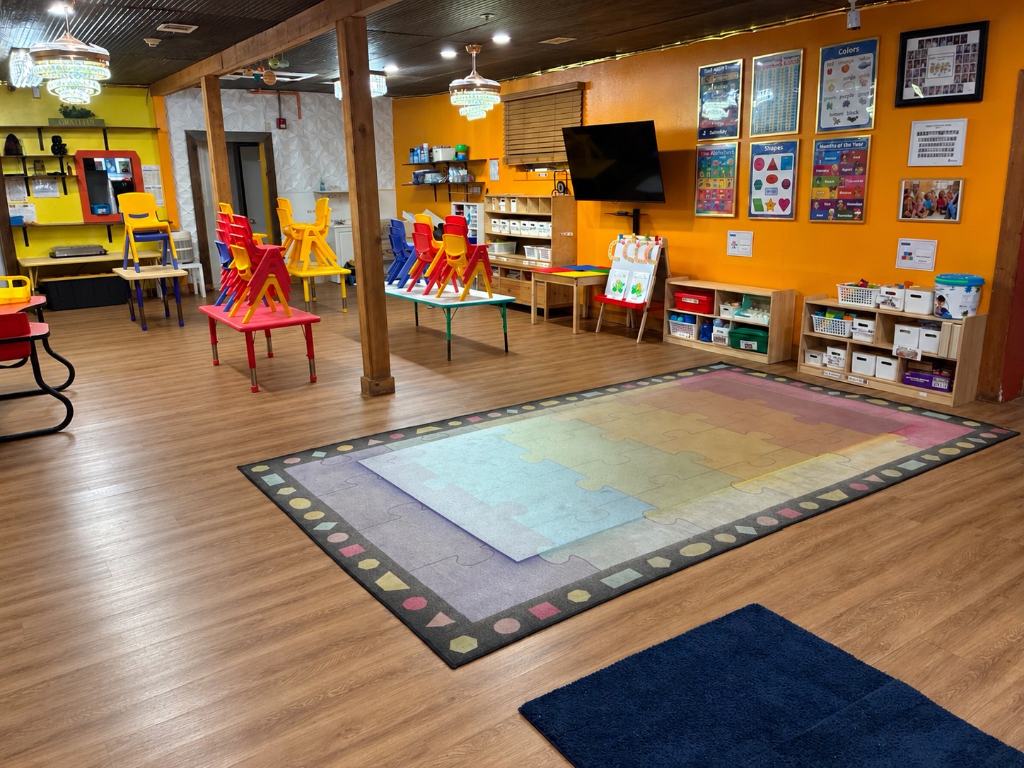 Inside Nolan’s classroom, with retouched flooring
